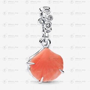 Pandora Coral-colored Shell Double Dangle Charm